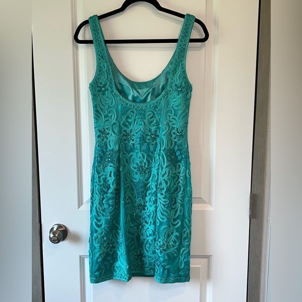 Sue Wong Nocturne Beaded Embroidered Dress Beautiful Seafoam Green Size 8 - Picture 2 of 10